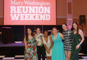 Young alumni and Student Alumni Ambassadors celebrate during the all-class party. Photo by Karen Pearlman.