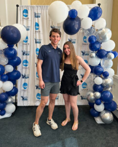 Diederich and sister Ashlyn '27 at the Eagles swim team awards banquet.