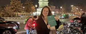 UMW senior Brianna Kenealy, sen here in Paris, filled her four college years with the courses it took to find a meaningful career, plenty of travel abroad and lots of soccer. She'll graduate Saturday at the University of Mary Washington's 114th Commencement.