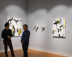 The 'Intersection' exhibit features abstract art and sculpture by David Carlson and Chee Keong Kung. Photo by Nellie Bittenbender.