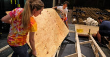 Students work to construct props for an upcoming dramatic performance. UMW Theatre students learn about set construction, costume making and more, and they go on to careers on Broadway and beyond.