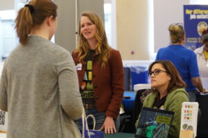 'There is a wealth of opportunities here for students to discover as they embark on their professional journeys and their Life After Mary Wash,' Center for Career and Professional Development Director Michael Dunn said of UMW's Career and Internship Fair. Photo by Suzanne Carr Rossi.