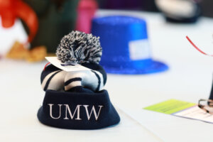 Faculty and staff who attended the Employee Appreciation Luncheon received UMW beanies. Photo by Karen Pearlman.