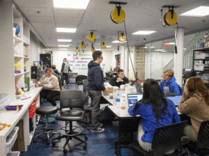 The College of Education Makerspace, located in Seacobeck Hall, is a collaborative environment designed to foster creativity, innovation, and hands-on learning, tailored specifically for future educators and students in related fields.