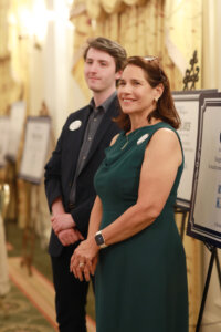 UMW Director of Community Events Ali Hieber, who coordinates the 16-part William B. Crawley Great Lives Lecture Series, stands with Jonathan Windsor '24, who serves as media consultant for the series. Photo by K Pearlman Photography.