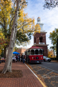 Rides to the polls were provided by Trolley Tours of Fredericksburg and funded this year by Every Vote Counts, a national nonpartisan, student-led organization dedicated to increasing voter access. Photo by Sam Cahill.