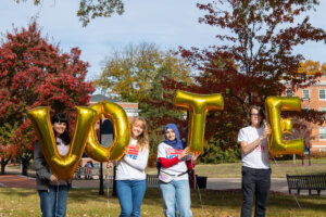 Eagles cast their ballots on Election Day and host a full slate of activities to help students become informed, empowered participants in the democratic system. Photo by Sam Cahill.