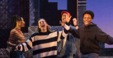 Four college students performing in UMW Theatre's production of 'Godspell.'
