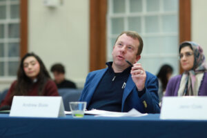 Photo of one of the judges of the Fall 2025 College of Business Case Competition