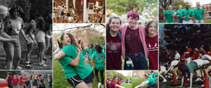 A collection of various images of students participating in fun and games during Devil-Goat Day at Mary Washington throughout the decades.