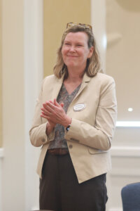 UMW Center for Community Engagement Director Sarah Dewees served as the main organizer for last week's Braver Angels debate, which brings a fresh, more collegiate approach to the art of debate. Photo by K Pearlman Photography.