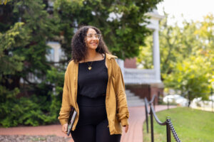UMW senior Amira Said serves as Student Government Association president. She shared her passion for conservation by appearing, along with fellow Mary Washington student Adam McAninley ’27, on the premiere edition of the 'What Matters Most With President Paino' podcast.