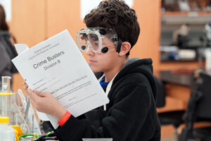 Crime Busters was one of more than 40 STEM competitions that took place during a Virginia Science Olympiad event at the University of Mary Washington. Photo by Suzanne Carr Rossi.