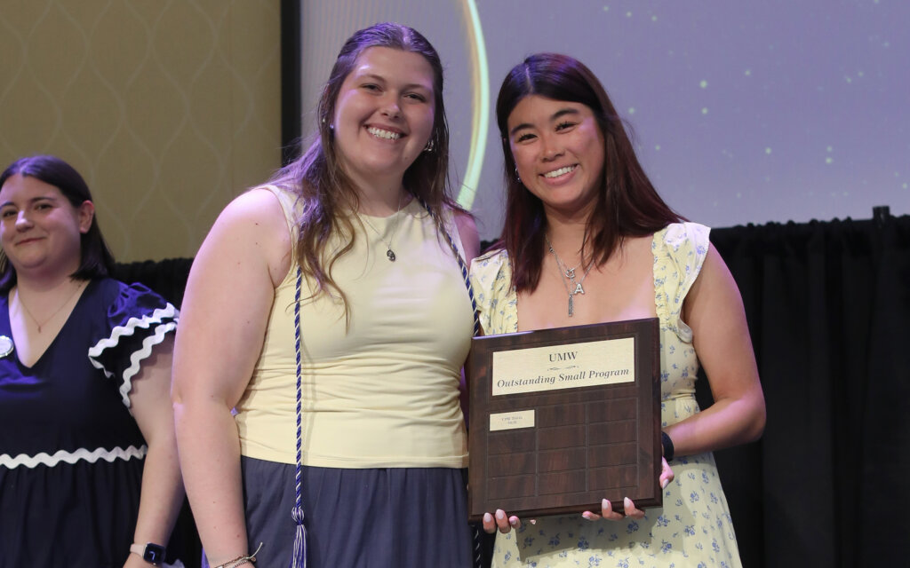someone accepting an award onstage