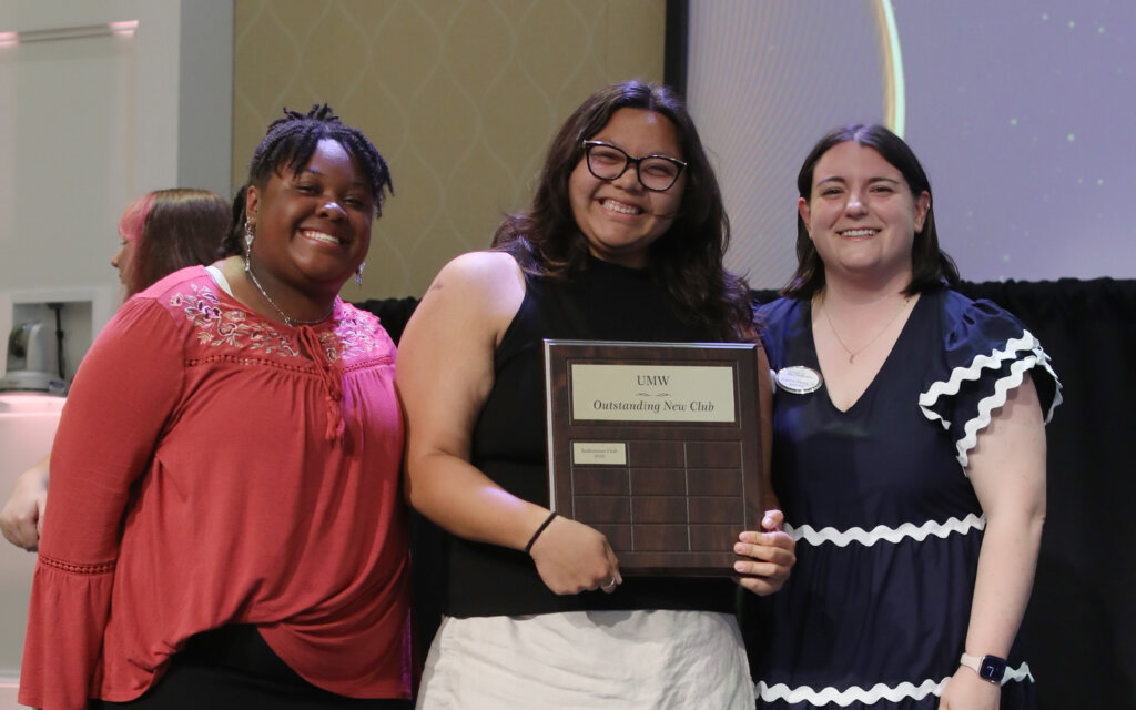 someone accepting an award onstage