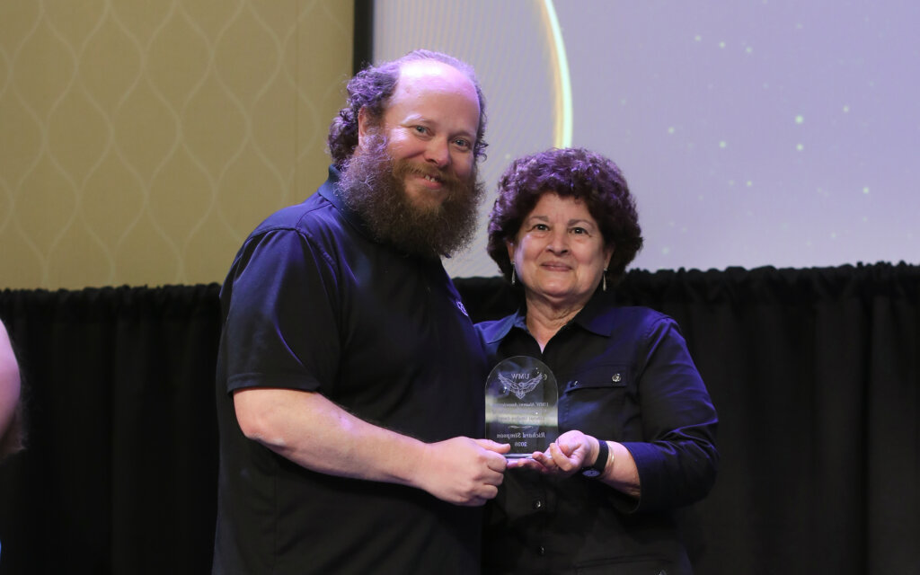 Someone accepting an award onstage