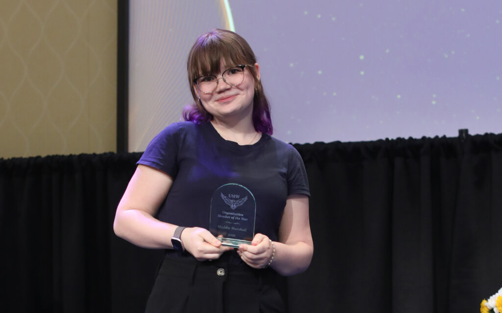 Someone accepting an award onstage
