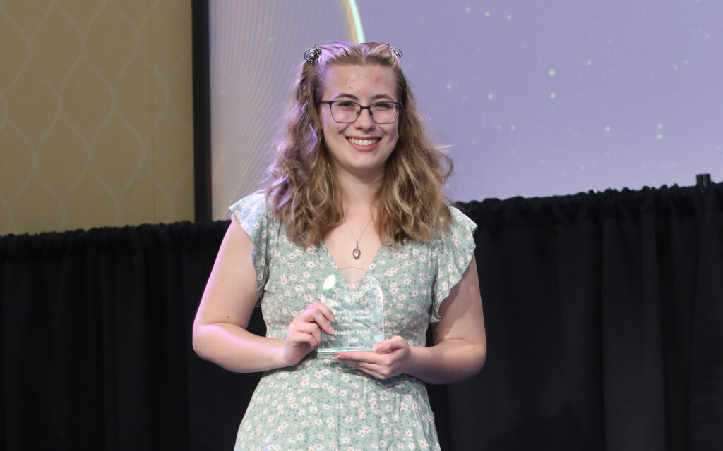 Someone accepting an award onstage