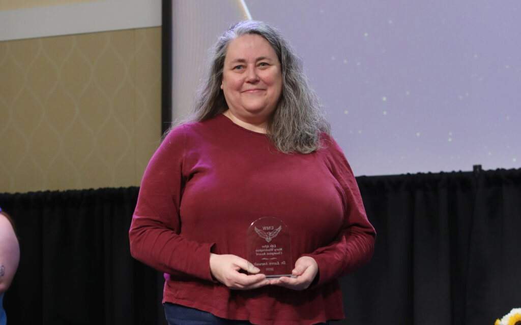 Someone accepting an award onstage