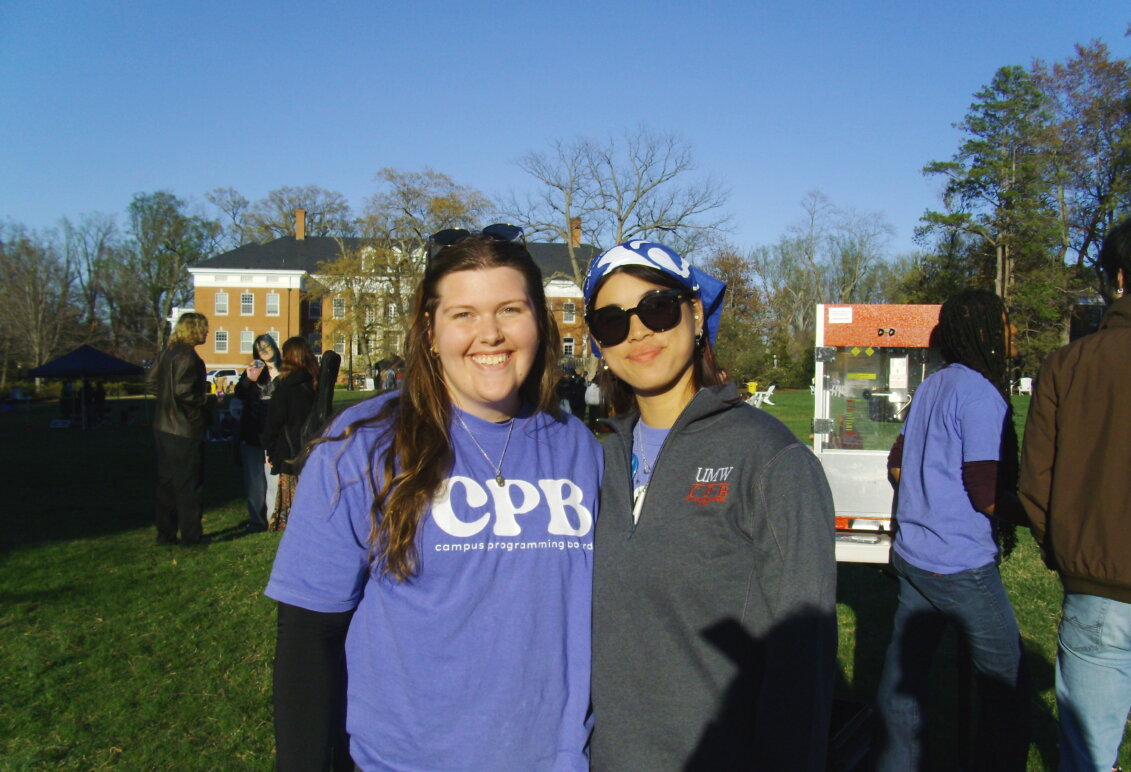 Ashley Lam poses with friend outdoors at 2026 CPB Block Party, one of the many events she helped organize