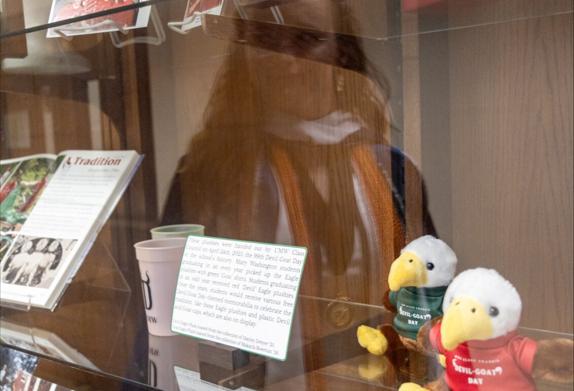 A display Bowman curated detailing Devil-Goat Day