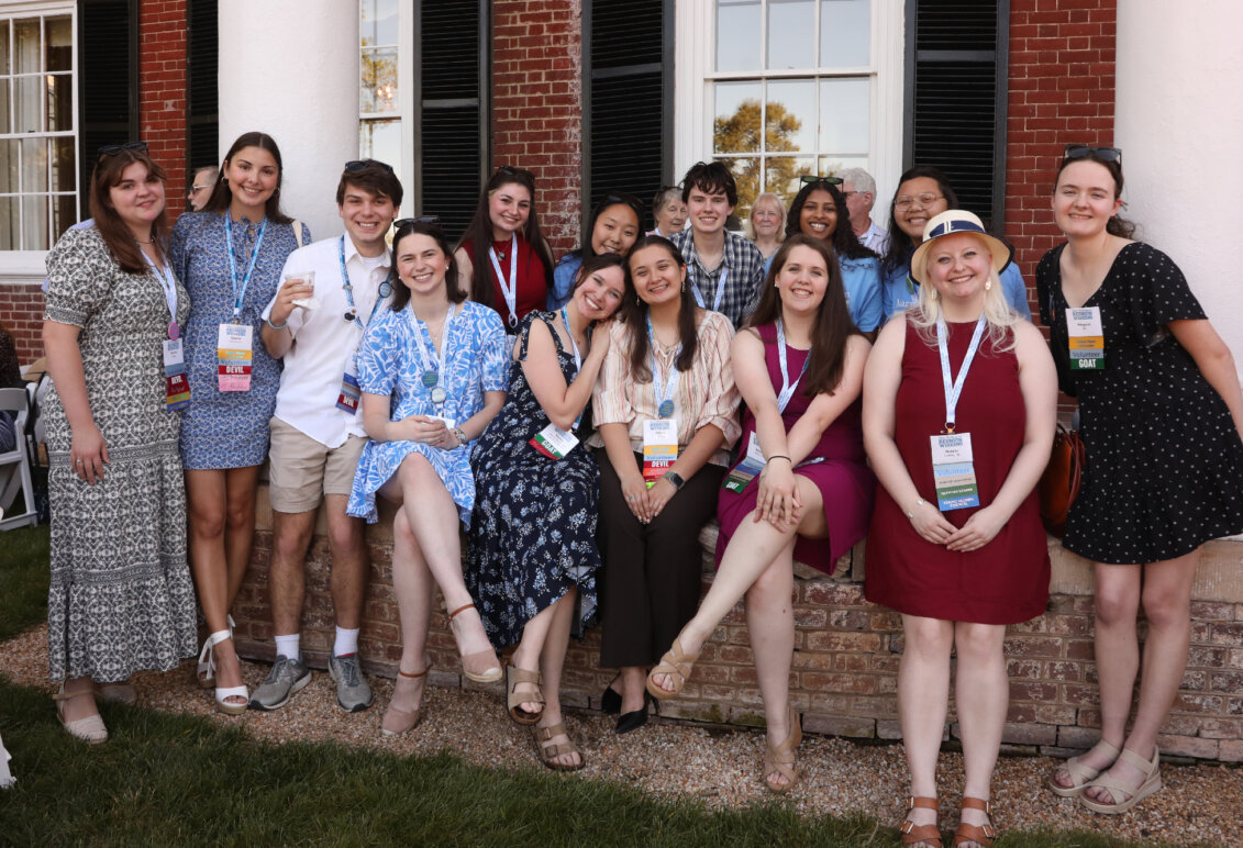 A group of young alumni, students and staff at Brompton.