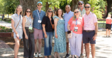 A group of 2000s alumni on Campus Walk during Reunion Weekend 2026.