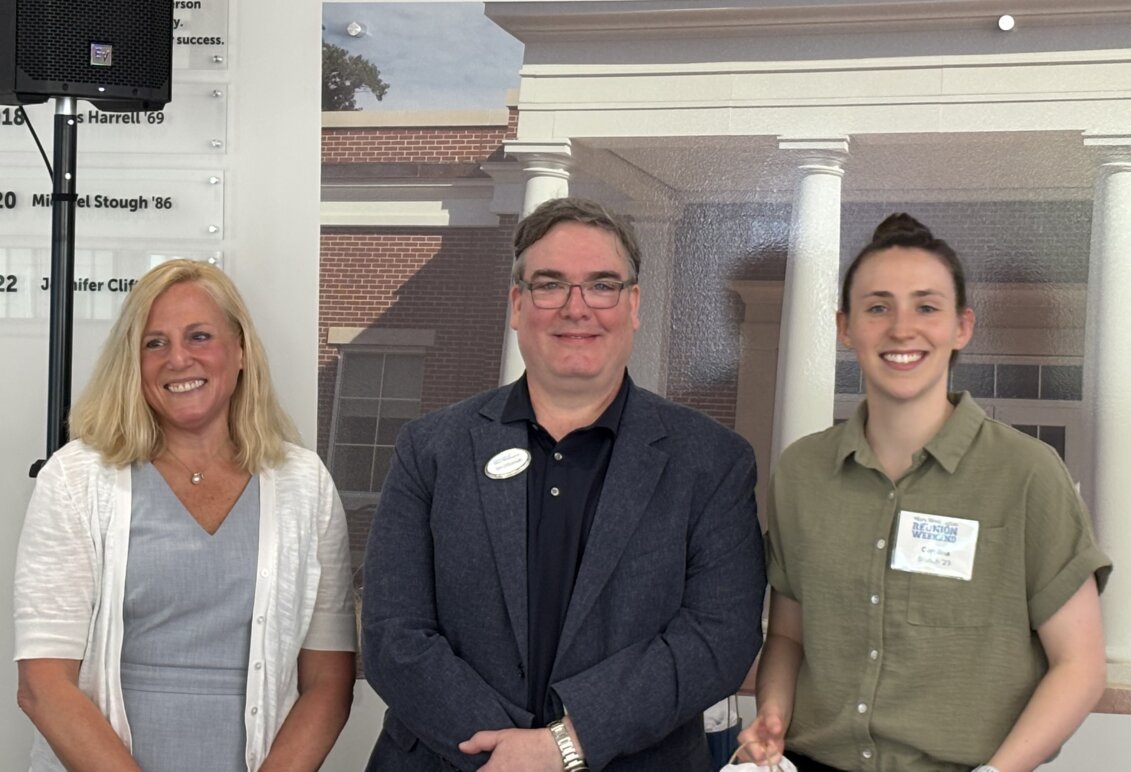 Megan Shepherd, Tim O'Donnell, and Carolina Brusch pose at the awards ceremony.