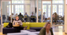 Students in classrooms and open spaces in UMW's Hurley Convergence Center