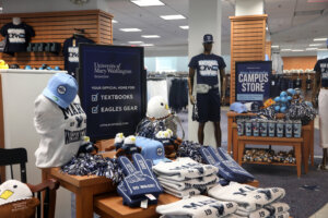 UMW merchandise on display at the UMW Bookstore