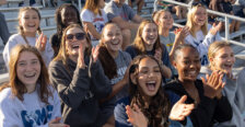UMW students cheer from the stands at an Eagles athletic event.