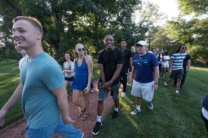 Students walking on campus