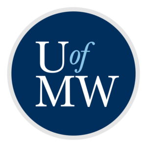 blue background - UMW logo