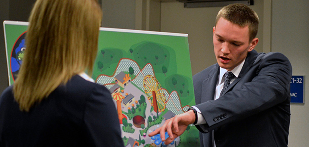 UMW Mock Trial rehearsal on Wednesday evening, March 19, 2014 at UMW's Eagle Village. (Robert A. Martin)