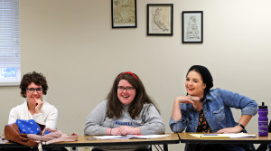 Colin T. Rafferty teaches his senior seminar class, Friday, March 20, 2015. (Photo by Norm Shafer).