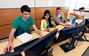 Students working together